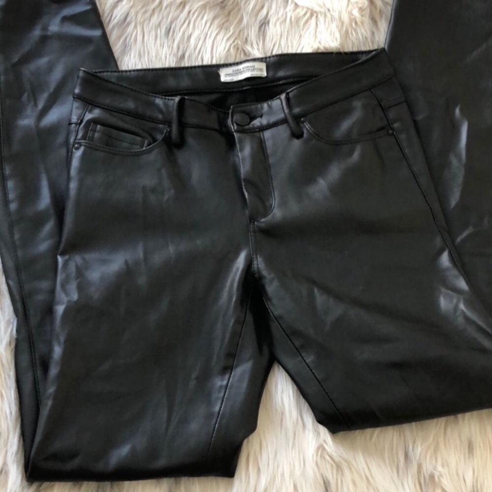 Zara Premium Faux Leather Jeans